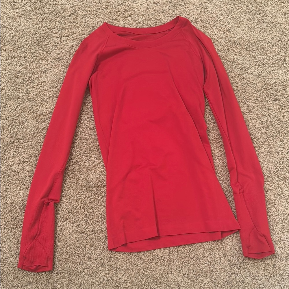 Lululemon Women's Red Long Sleeve Swiftly Tech